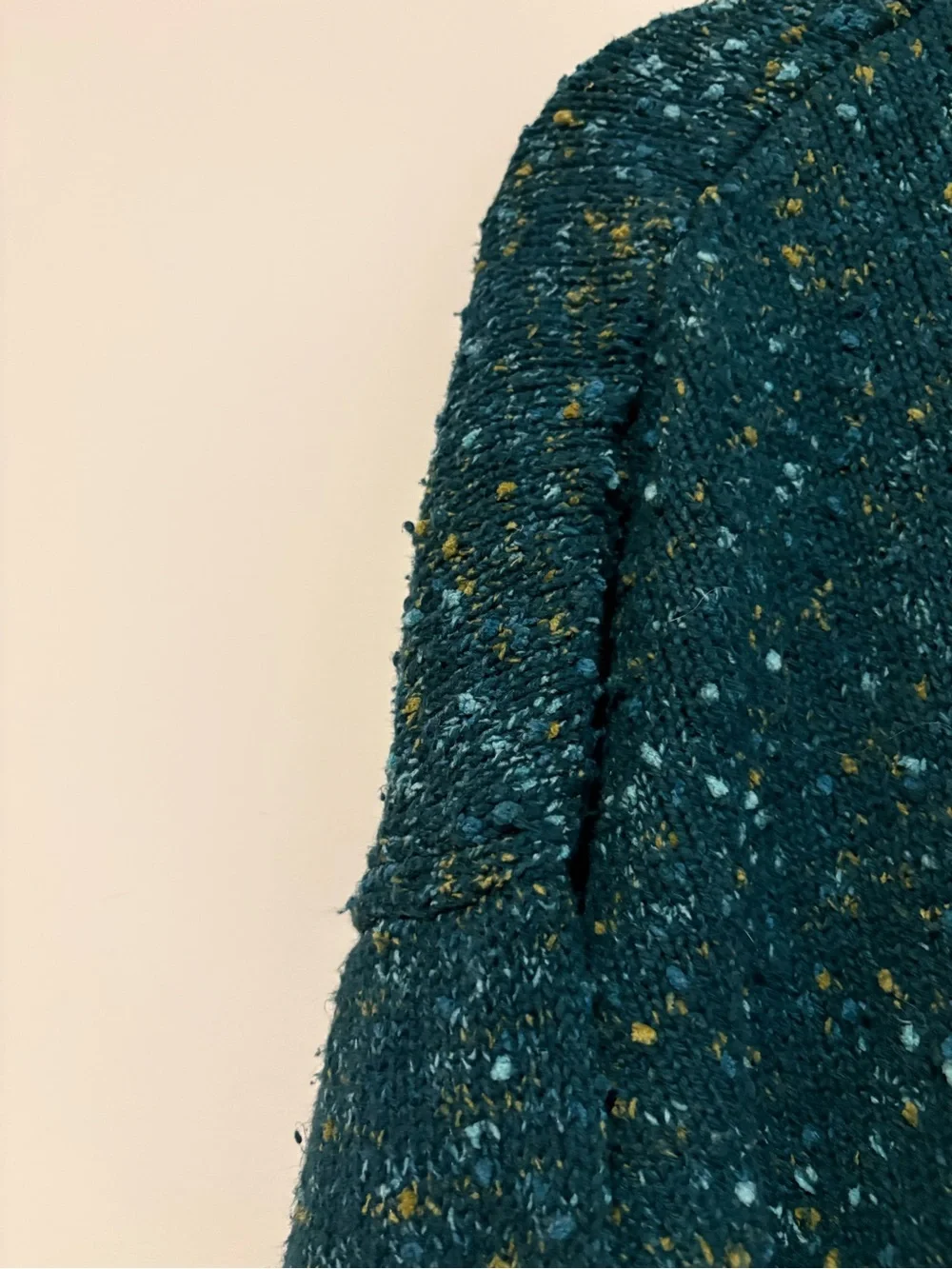 J.Jill Cotton Blend Confetti Tweed Turtleneck Sweater teal green size XL
